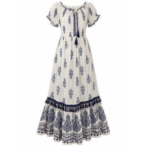 Anthropologie Me 2 Magic Paisley Gold Lurex Boho Maxi Dress